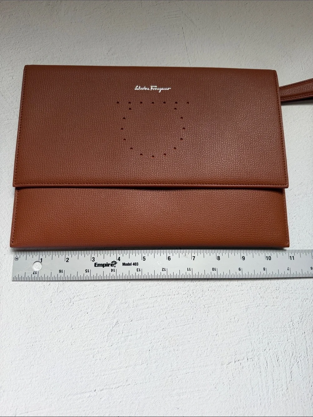 Salvatore Ferragamo Leather Envelope Clutch